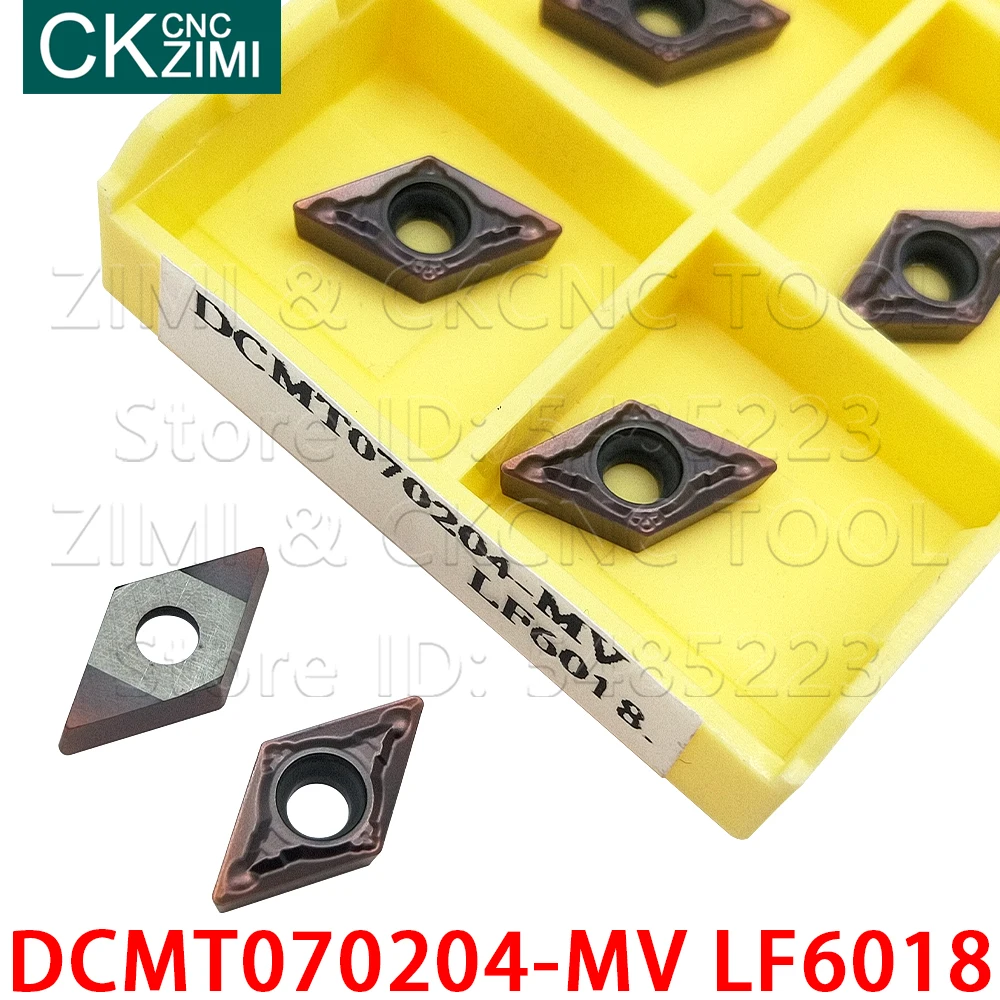 10P DCMT070204-MV LF6018 DCMT 070204 MV LF6018 Carbure Inserts Tournant Outils CNC En Métal Tour Mécanique Outil Pour Acier Inoxydable
