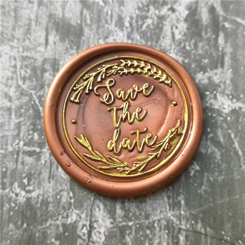 Save the date wax seal stamp sealing stamps blessing letter Stamp for Wedding Invitation Copper wax seal stamp Head Wood Handle