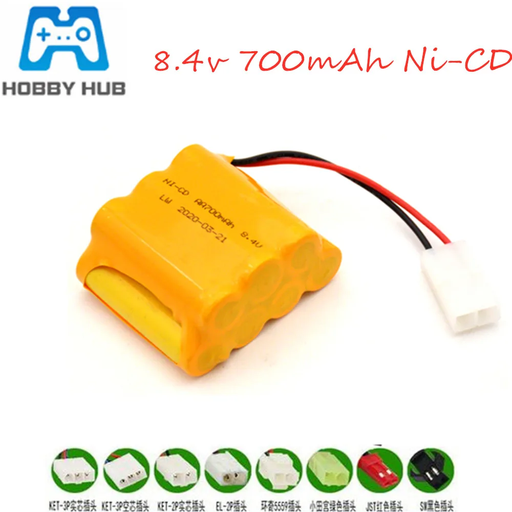 Nâng Cấp 8.4V 700 MAh Pin NiCd Cho RC Xe Ô Tô Đồ Chơi Thuyền Xe Tải Xe Lửa Mẫu AA Ni-Cd 8.4V Gói 1 Cái