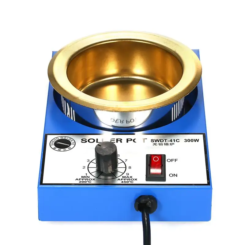 100/150/250/300W Solder Pot Tin Melting Furnace Thermoregulation Soldering Desoldering Bath 200~450 Centigrade Global Use