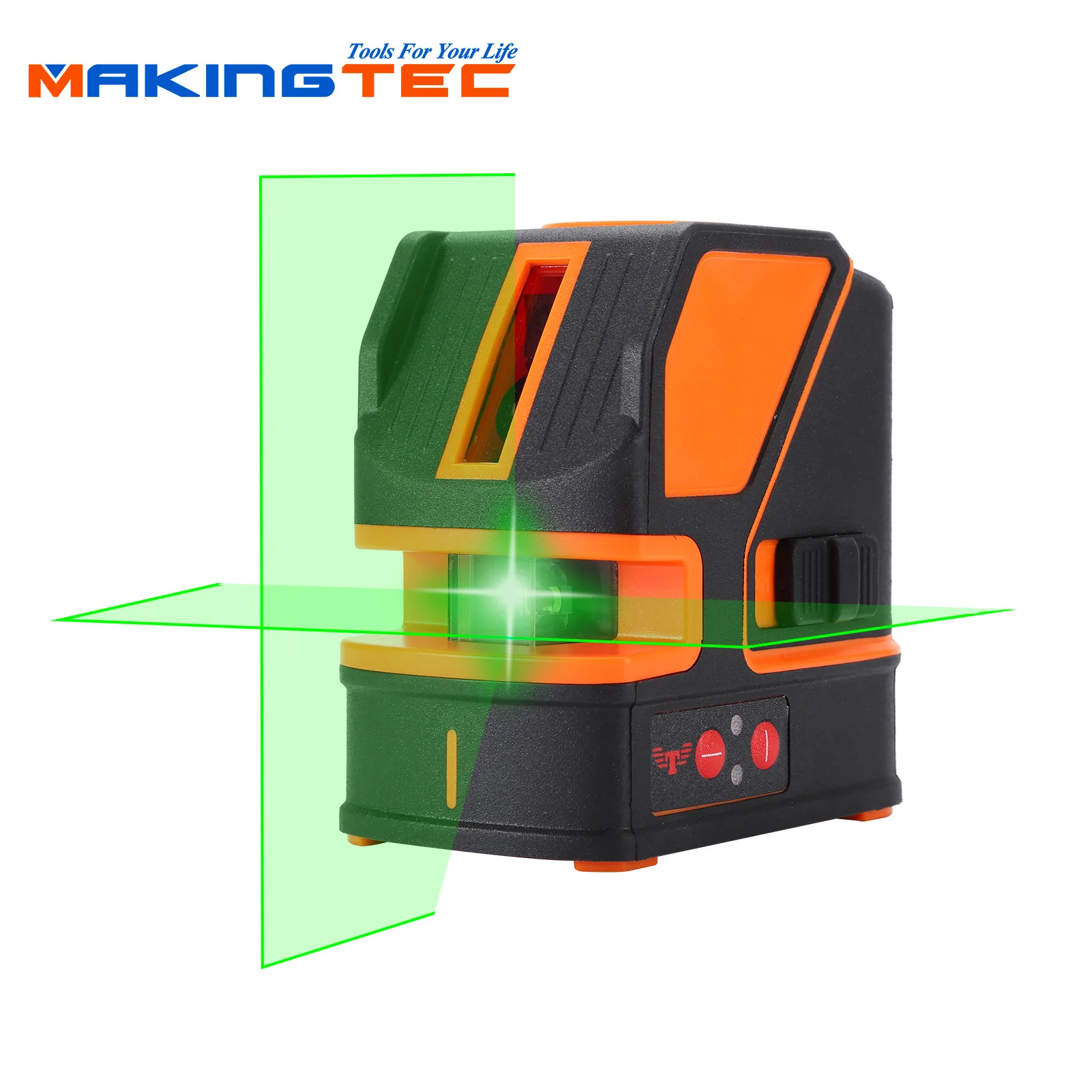 MAKINGTEC Cross Laser Level Self-Leveling 360 Level Line Red Green Beam Lines Laser Horizontal Vertical Magnetic Bracket and Bag