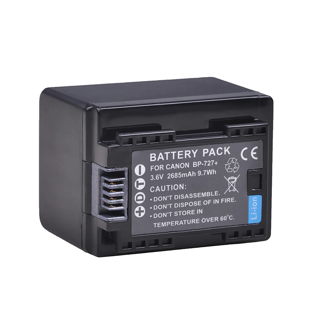 

2685mAh BP-727 BP727 Battery for Canon BP 727, BP-718, BP-709, BP-745, VIXIA HF M50, HF M52, HF M500, HF R30, HF R32 Battery