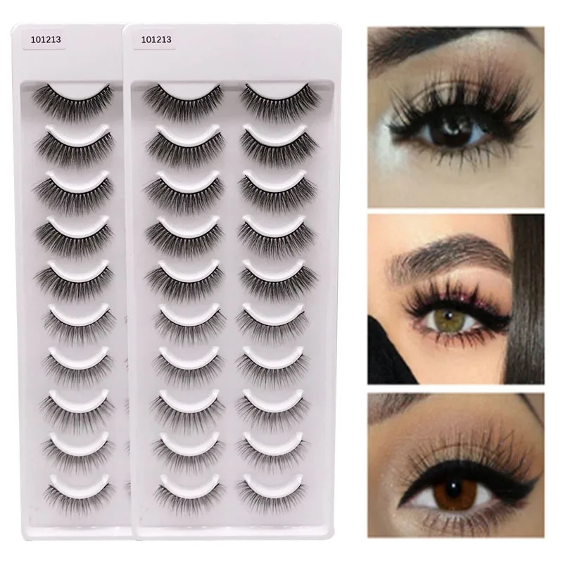 Thick False Eyelashes Messy Cross Thick Natural Fake Eye Lashes Professional Makeup Tips Bigeye Makeup Tool Long False EyeLashes