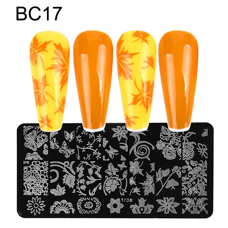 

Morixi nail art stickers models Rectangular steel sheet Flora butterfly plant image stamping plates FW091