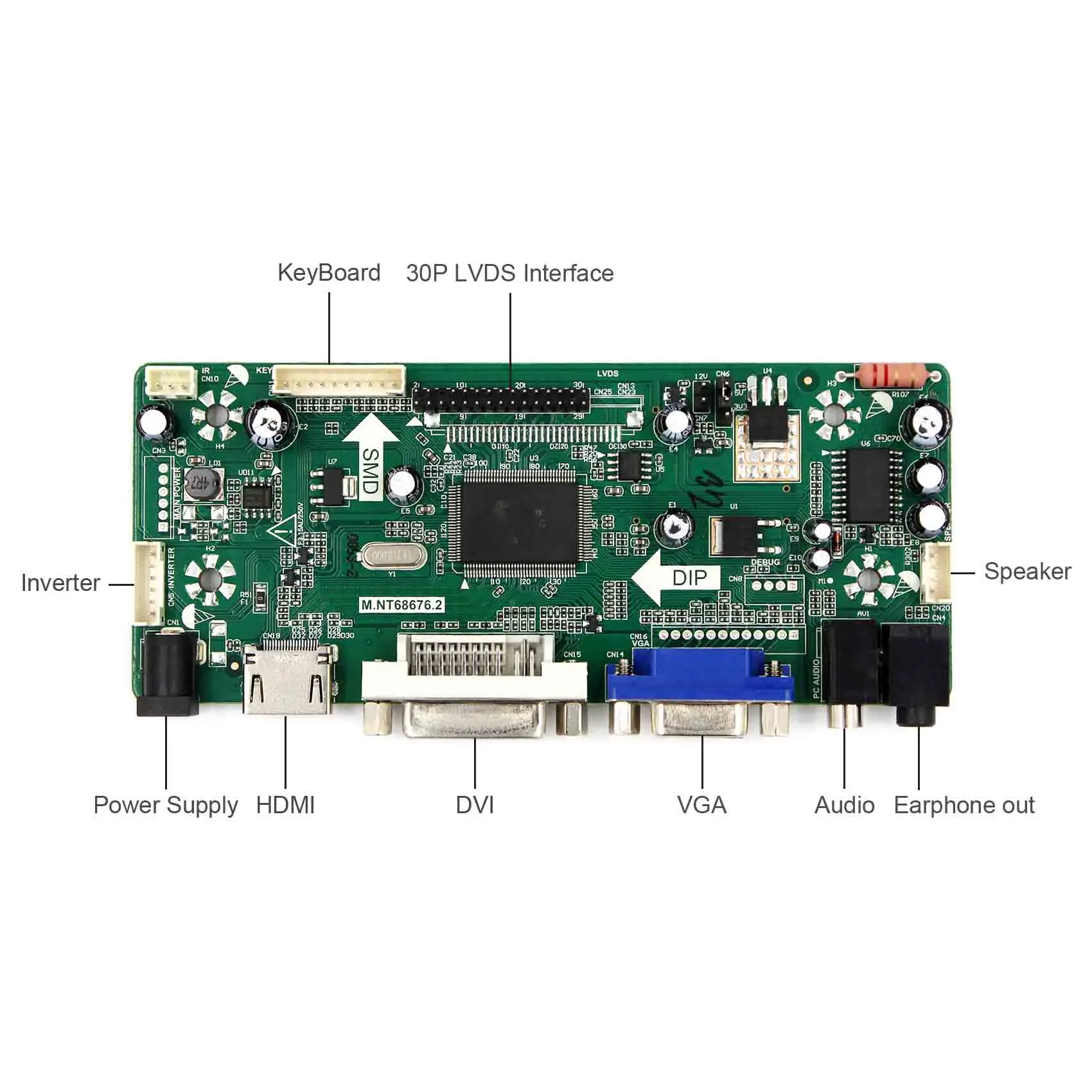 Imagem -03 - Placa de Controle do Lcd para o Áudio hd mi Dvi Vga 104 Dentro Ht10x21311 Painel Lcd 1024x768 Ips