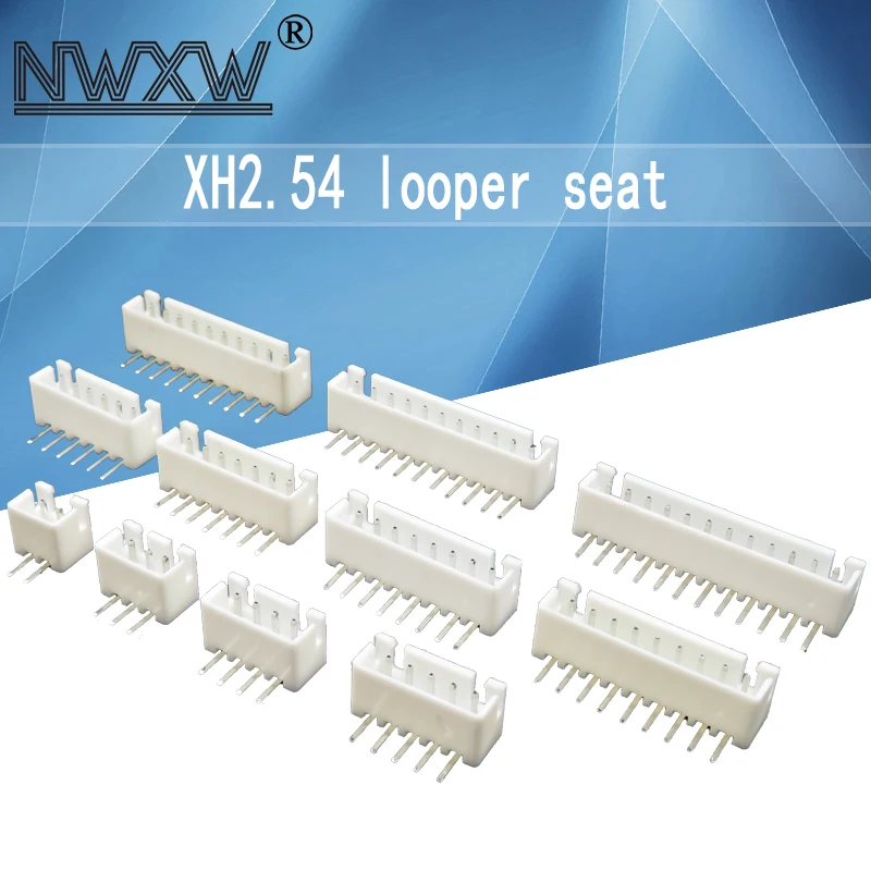 

50pcs XH2.54 connector 2P/3P/4P/5P/6P/7P/8P/9P/10P/11P/12P 90 degree elbow connector right angle socket white connector