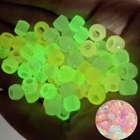100pcs Luminous Acrylic Beads 6*9mm Big Hole Glow In The Dark Spacer Beads for Jewelry Making Diy Bracelet Necklace Accessories