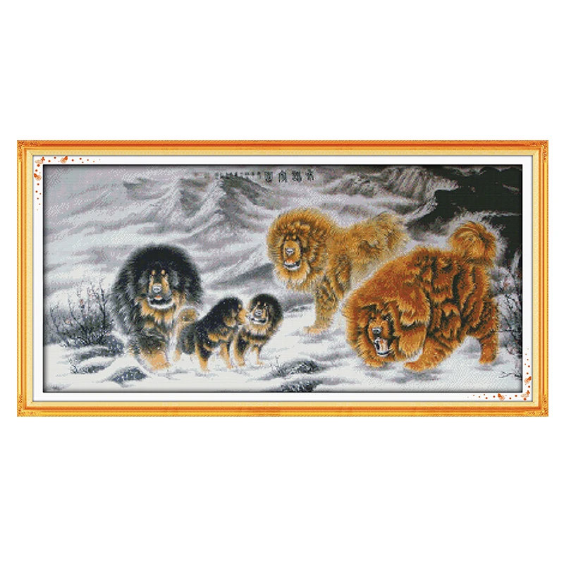 

Tibetan mastiff counted 11CT 14CT Cross Stitch Kit Set DIY DMC Chinese Cross-stitch Kit animal Embroidery Needlework Home Decor