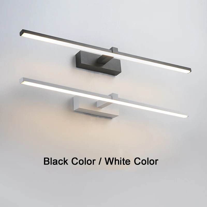 Led Bathroom Mirror Light Wall Lamps White Black LED Flat Lamp Modern Indoor Wall Lamp Bathroom Light Make Up Mirror