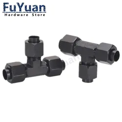 1PCS Carbon Steel High-pressure Hydraulic Flaring Tee 6/8/10/12/14/16/18mm Bell mouth Pipe Connection Fittings