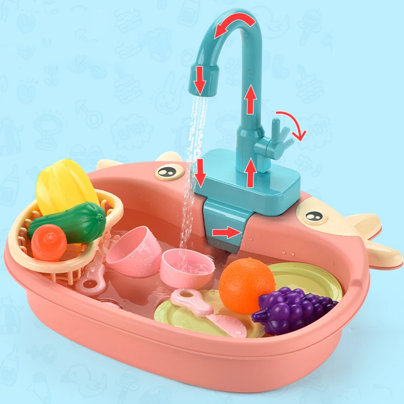 Giocattoli da cucina per bambini simulazione lavastoviglie elettrica finta gioca Mini cucina cibo giocattoli estivi educativi giochi di ruolo