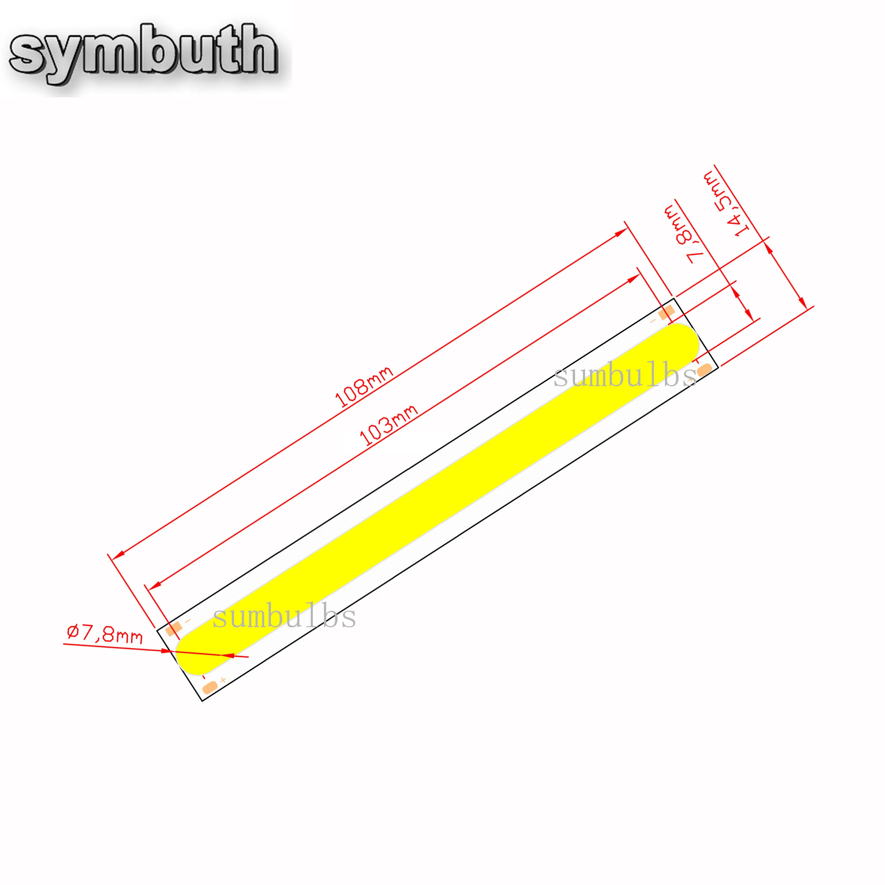 DC 12V LED COB Bulb 4W LED Lamp Strip Light Source for DIY Table Working House Lighting 108x15MM 500LM LED