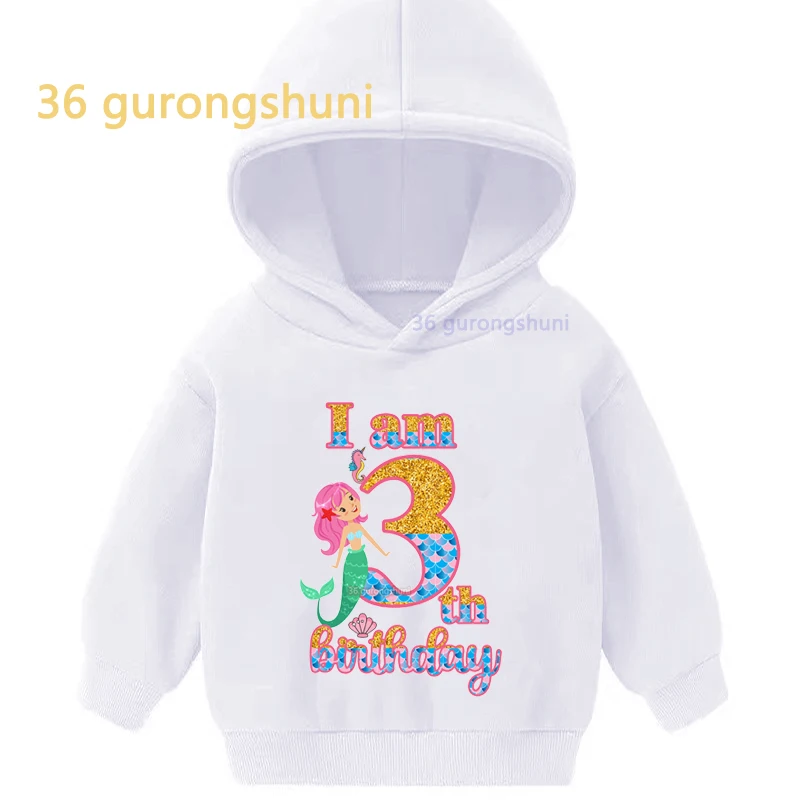 Anime I am 4 5 6 7 8 old Birthday Kids Winter Clothes For Girls Children Hoodie Boys Clothing Baby Boy Sweatshirts Girl Hoodies