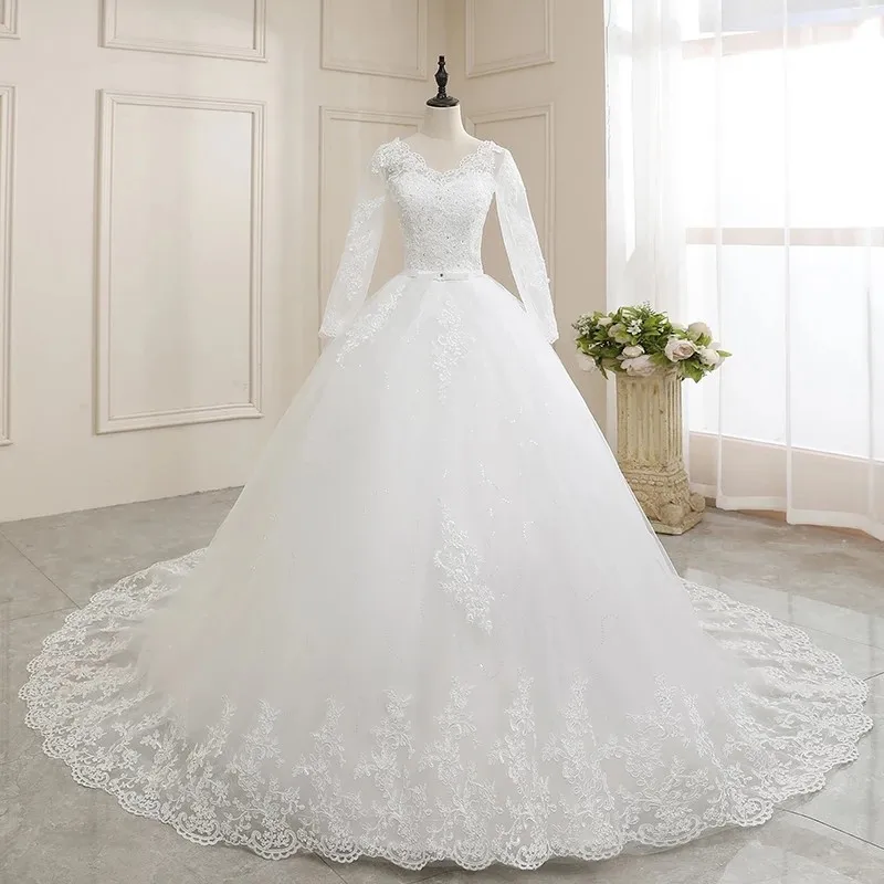 Vestidos De novia gran oferta elegante princesa ajustar encaje manga tres cuartos Vestidos De novia Vestidos De novia De talla grande personalizado