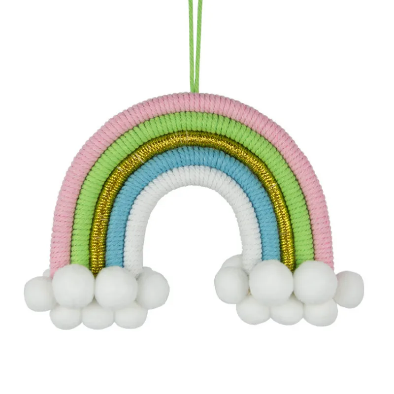 Fashion Handmade Cloud Rainbow Stuffed Toy Korean Style Kids Baby Hanging Wall Decorate Toys