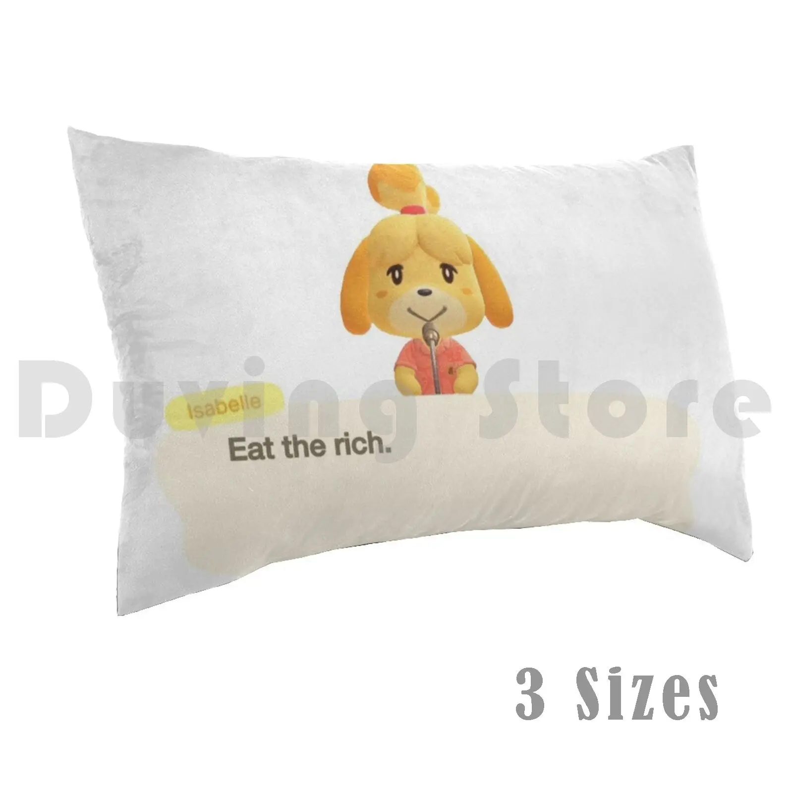 Funda de almohada Eat The Rich-Isabelle impresa 50x75 Acnh New Horizons Isabelle Eat The Rich Bernie Socialism