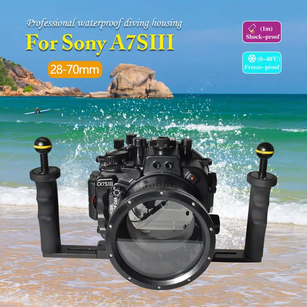 Seafrogs Underwater Camera Diving Housing Aluminum Alloy Tray Flash Strobe Dome Port For Sony A7SIII Diving Equipment