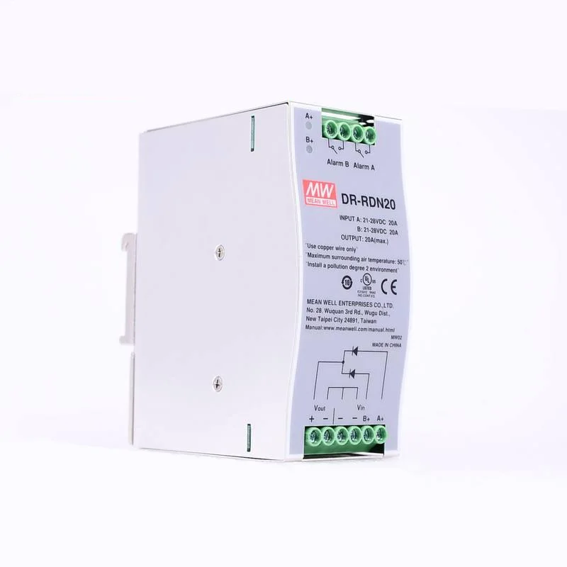 (MEAN WELL)DR-RDN20 20A DIN RAIL Redundancy Module Power Supply for redundant operation 24V system 30V