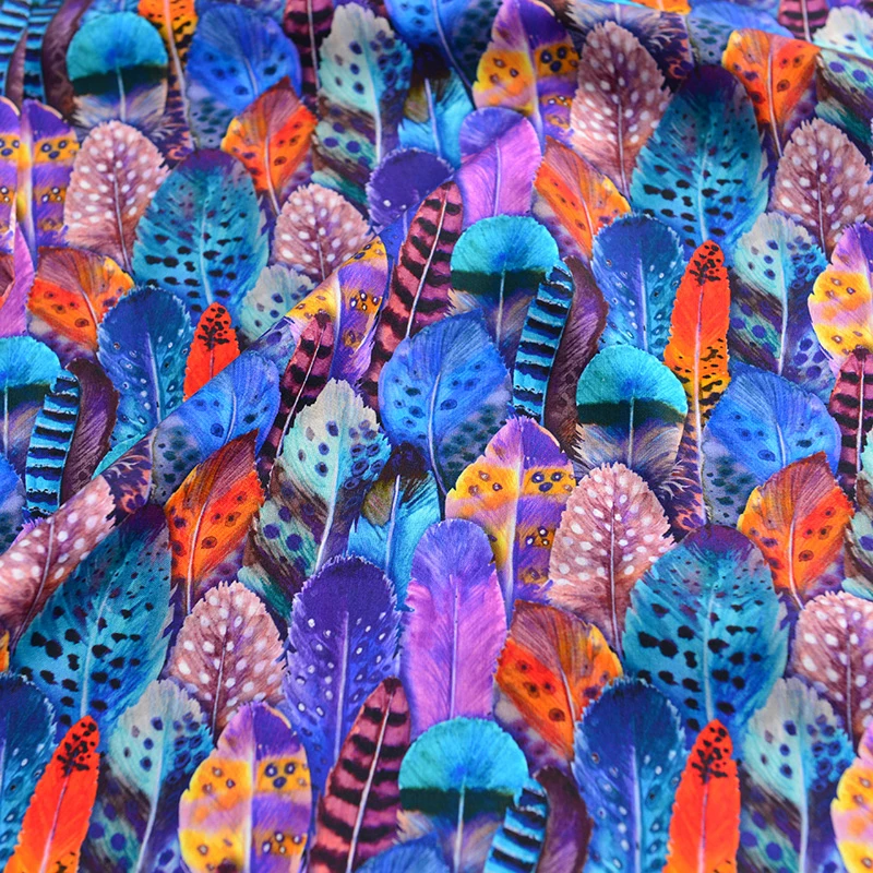 Chainho,Blue Digital Printed Cotton Fabrics,DIY Handmade Quilting & Sewing Baby&Children\'s Garments,Bag,Crafts,Cushion Material