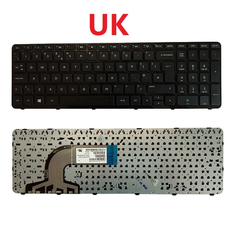 Teclado de ordenador portátil para HP 15-N, e-e, 15N, 15T, 15-F, 15-R, 15-A, 15-S, 15-H, 250, G2, G3, 255, G2, G3, 256, G2, G3, EE. UU./ru/SP/español/FR/francés