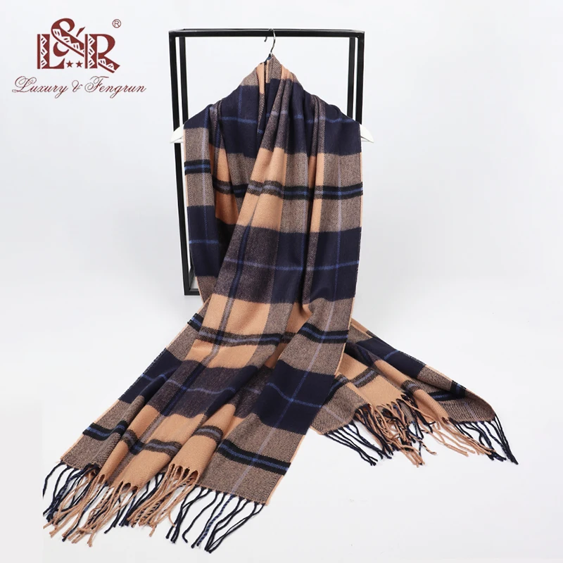 2022 winter men plaid scarf cashmere scarves for women echarpe foulard femme long wool pashmina sjaal shawls business scarf