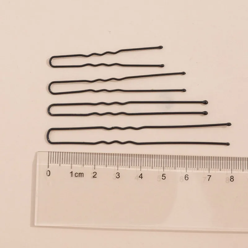Image 4: 1 paquet de 5cm 6cm 7cm 8cm épingles à cheveux poignées ondulées épingles noires alliage métal poignées de cheveux Support en gros