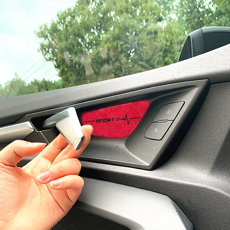 Car Accessories New Sport Short Plush Interior Door Handle Trim Protective Cover For Audi A3 8Y Sline Sportback 2020 2021RHD LHD