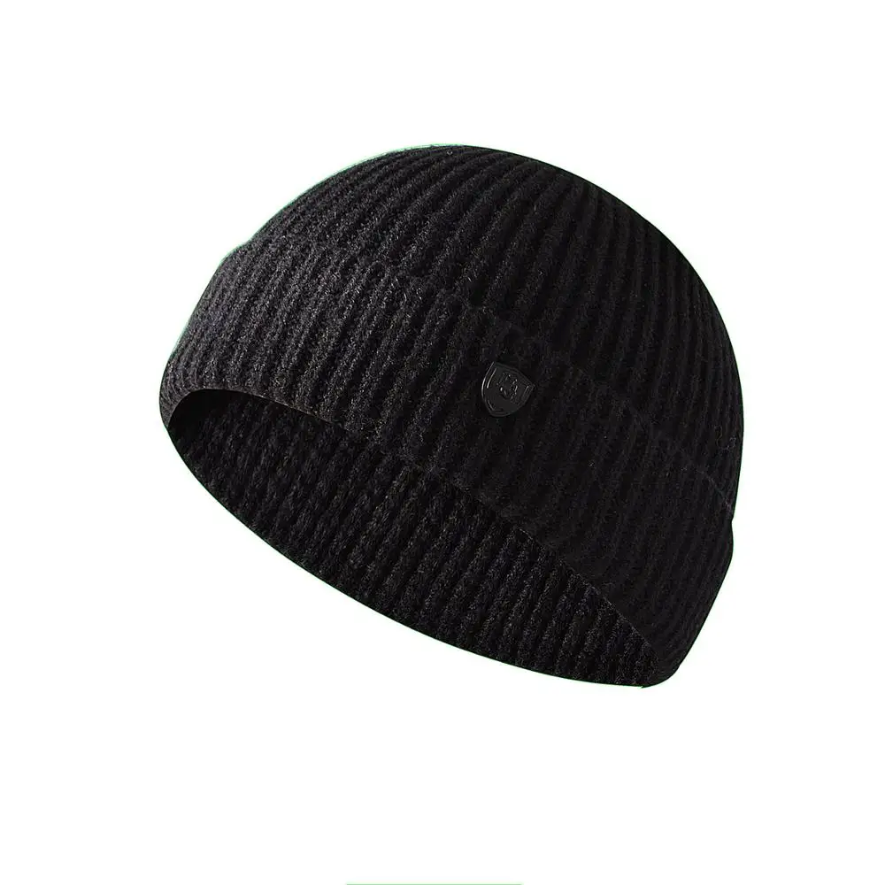 Men Skull Dad Hat Autumn Winter Solid Color Knitted Fastener Simple Outdoors Warm Melon Hat Sport Casual Ski Beanie Hats