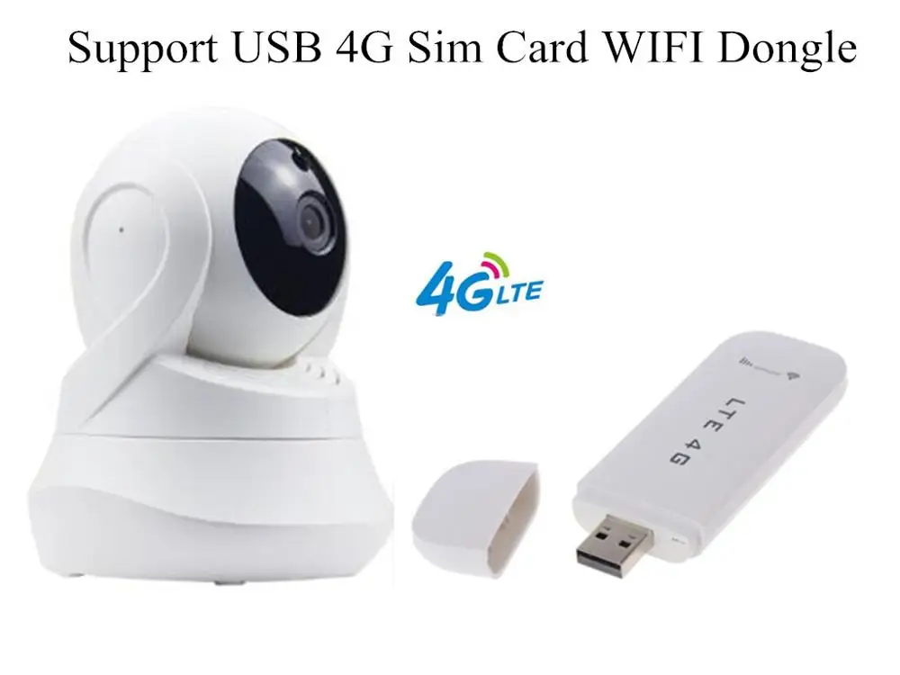 2MP 1080P Wireless WIFI IP Camera Support USB 4G Sim Card WIFI Dongle PTZ CCTV Monitor