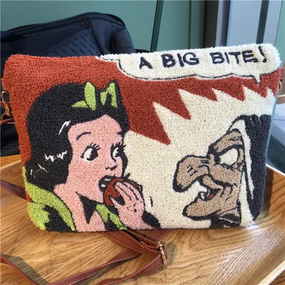 Disney Cute Lady and the Tramp Alice Strawberry bea Princess jasmine capelli lunghi princess Lady borsa a mano ricamata borsa a tracolla