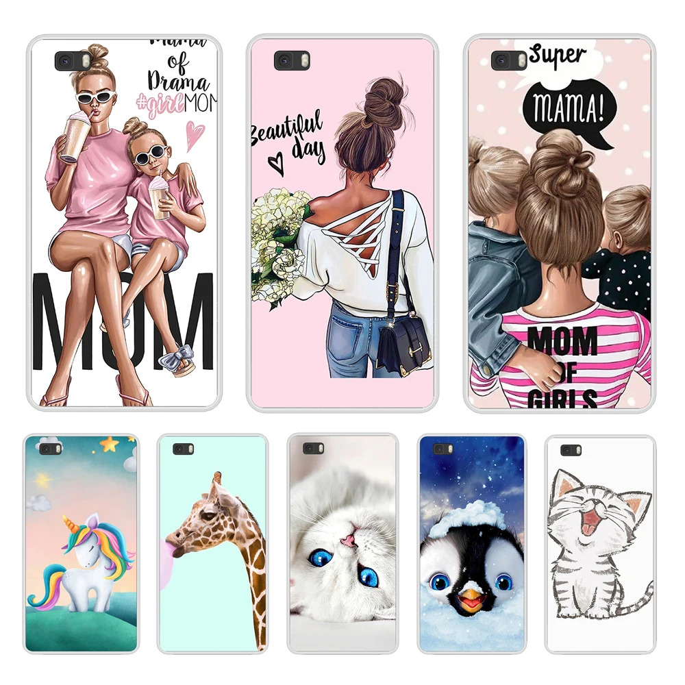 For Coque Huawei P8 Lite 2016 5.0'' Case Silicone TPU Cover 3D Cat Bag For Huawei Ascend P8 Lite 2015 P8Lite ALE-L21 Phone Cases