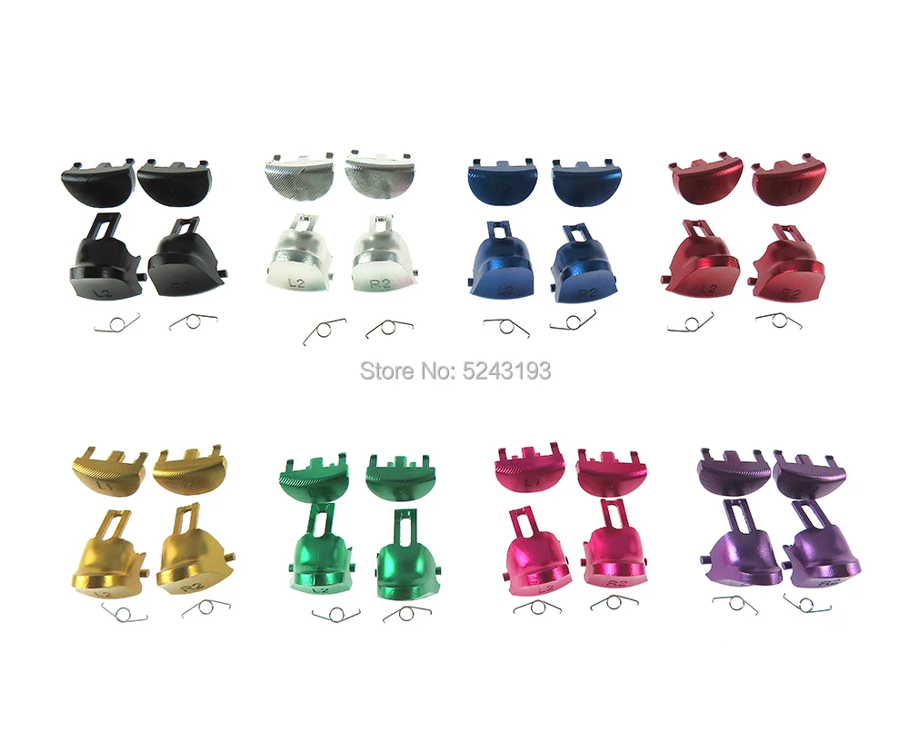 5 مجموعات مخصص معدن الألومنيوم L1 R1 L2 R2 موسع الزناد زر تحكم إصلاح لسوني بلاي ستيشن 4 PS4 برو JDM 040 JDS 040