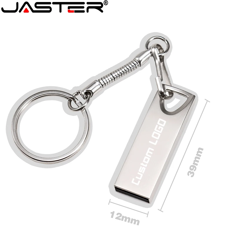 JASTER-휴대용 메탈 실버 USB 플래시 드라이브, 4GB 8GB 16GB 32GB 64GB 128GB 메모리 스틱 펜 드라이브 골드 외부 저장 장치