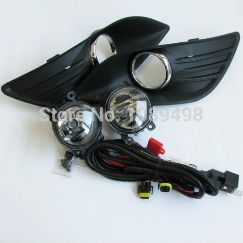 

1 SET Auto Car front fog lights lamps + cover bezel + wiring harness kit for Ford Focus 2 II 2009-2011