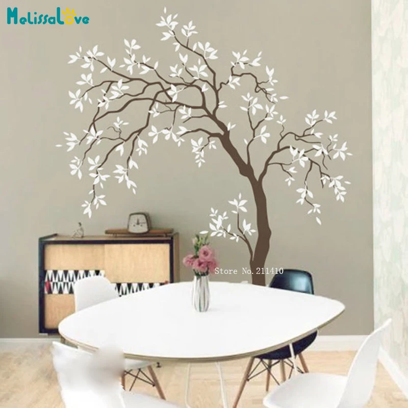 Large Wind blowing Tree Vinyl Wall Decal Home Decoration Create a Quiet Atmosphere Removable Murals Vinyl YT5677