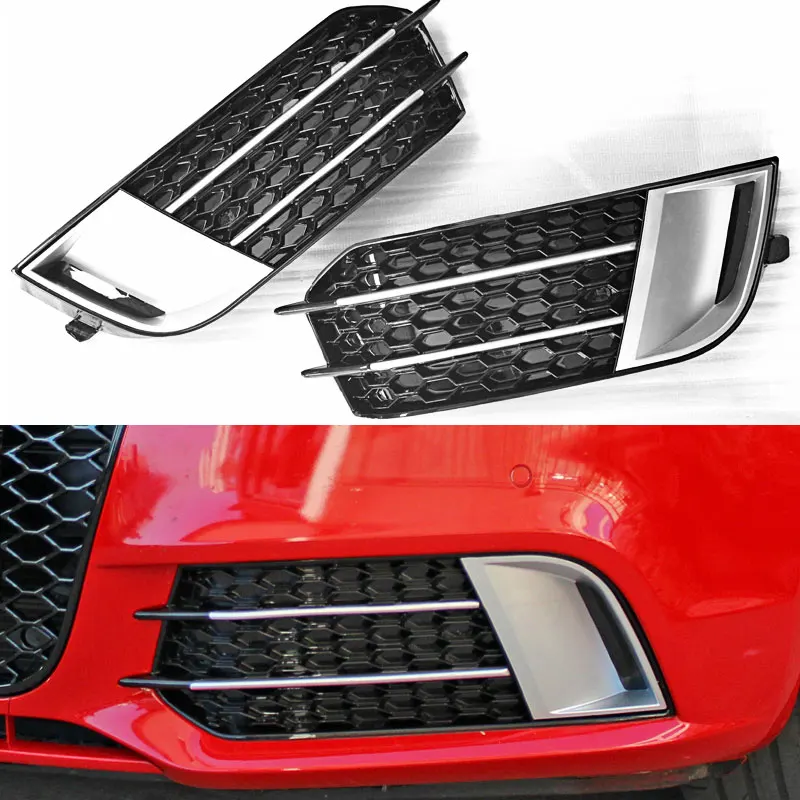 

RS1 Style Silver Front Fog Lamp Mask Grill Cover for Audi A1 Non Sline 2011-2014