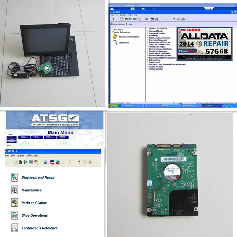 

alldata auto repair software 10.53 all data + 2015 Mithcl Software with atsg installed in X200T laptop 4g 1tb hdd