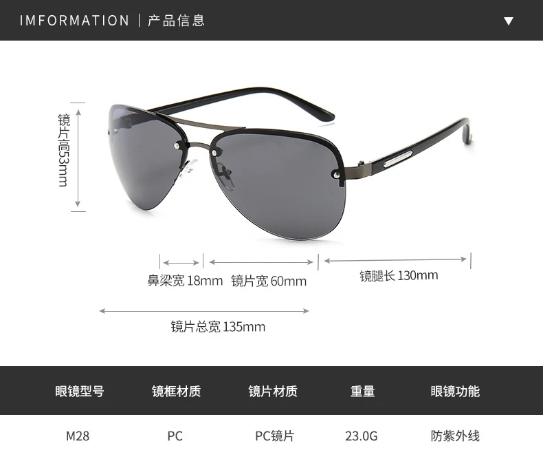 Modische Herren-Sonnenbrille im Vintage-Stil aus Metall, klassische Marken-Sonnenbrille mit beschichteten Gläsern, Fahrbrille für Männer/Frauen – Detail 1