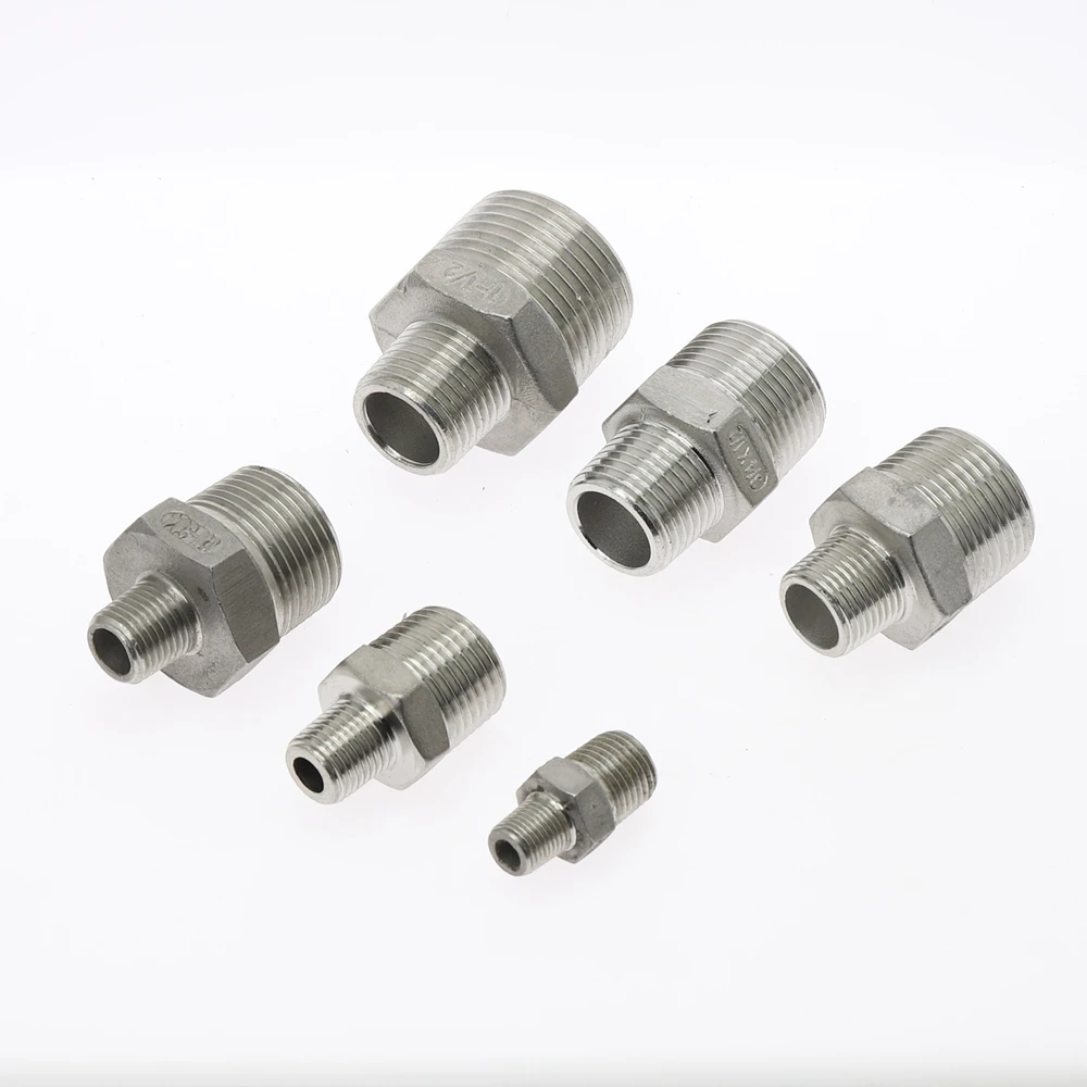 DN8 DN10 DN15 DN20 DN25 DN32 DN40 Male Thread Hex Nipple Union 304 Stainless Steel Pipe Fitting Connector Coupler water oil air