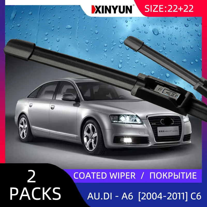 Wiper LHD Front Coated Wiper Blades For For AUDI A6 (4F2, C6) [2004-2011]  Windshield Windscreen Front Window 22