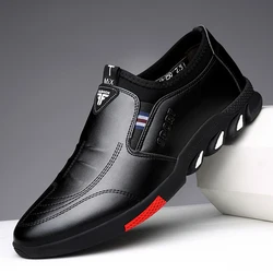 Zapatos de cuero para hombre, calzado informal de negocios, suela suave, antideslizante, transpirable, combina con todo, Primavera, 2021