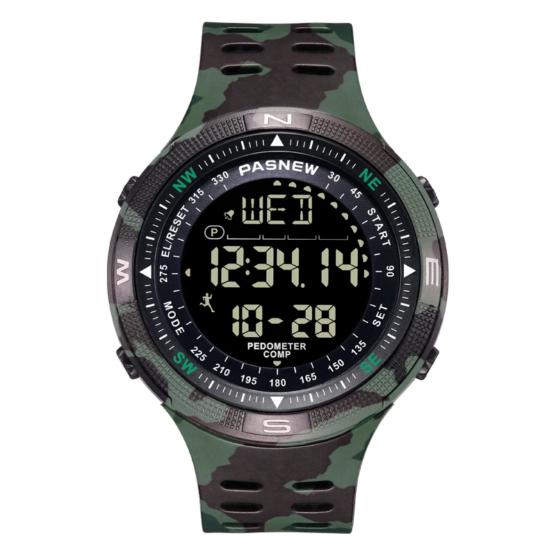 PASNEW Top  Brand Watch Men Sports Watches LCD Digital Electronic Wristwatches 50M Waterproof Swimming Watch relogios masculino