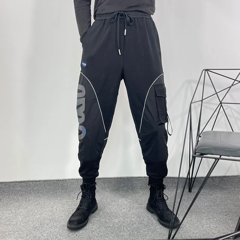 Owen Seak pantaloni a matita Casual da uomo High Street Wear abbigliamento da uomo pantaloni della tuta inghilterra Preppy autunno inverno Cross pantaloni neri