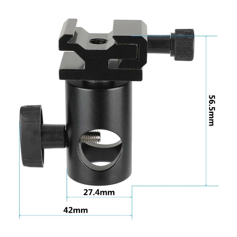 CAMVATE-Light Stand Cabeça com Metal Hot Shoe Mount, Monitor, Flash Light, Montagem de Luz de Vídeo, Novo, 1/4 "-20 Rosca Parafuso, 16mm
