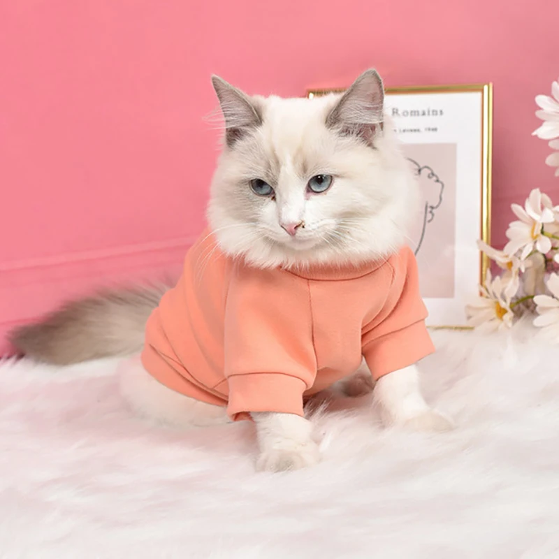 Cat Dog Sweatshirt Pet Clothes Cotton Autumn Winter Warm Soft Comfort Hoodies Sweatshirt for Puppy Dogs Cats Blouse Coat Sweater