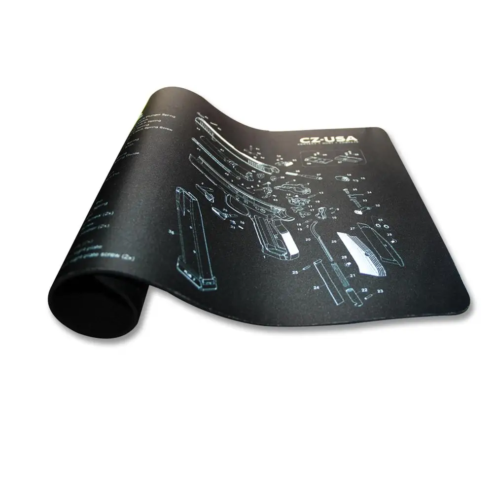 Cleaning Mat for Weapon, Rubber Pad, Cleaning Bench, Non-Slip Soft Carpet Parts, Diagram, Airsoft Clean Mouse Pad, 16.7 in