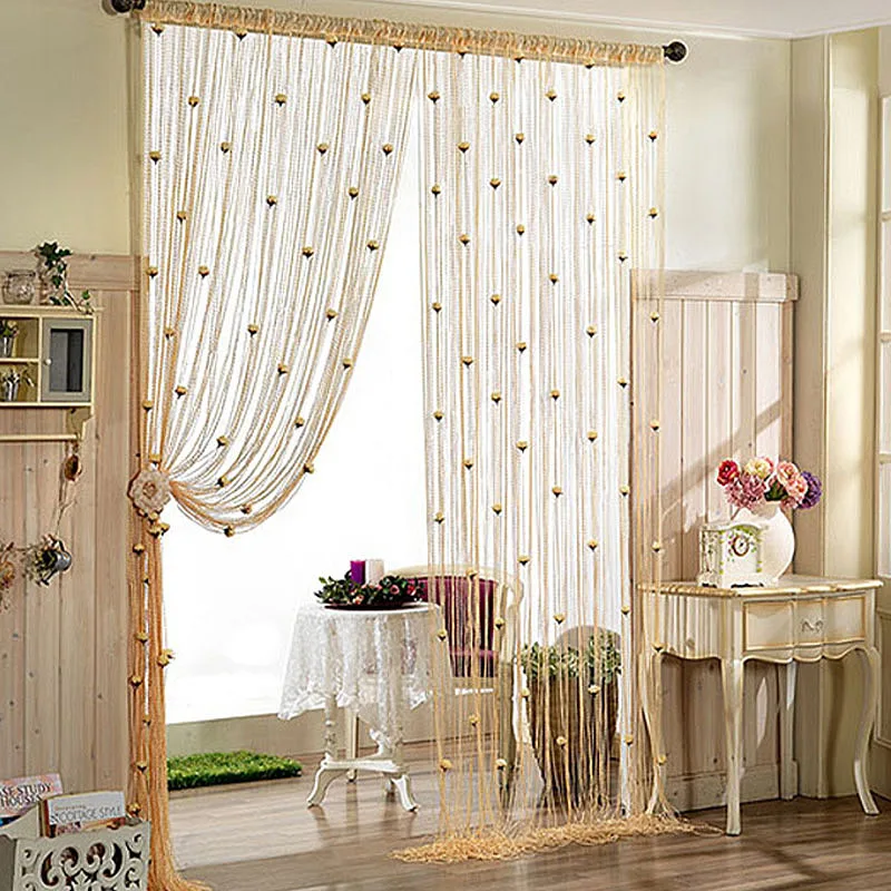 Door Line Curtain Rose Flower Shape Window Thread Hanging Vestibule String Curtains Tassel Valance Divider Decoration Home DIY