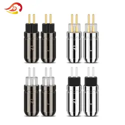 QYFANG Aluminum Alloy Plug Audio Jack Rhodium/Gold Plated Earphone 0.78mm Pin Wire Connector Adapter For UM3X W4R UE18 Headphone