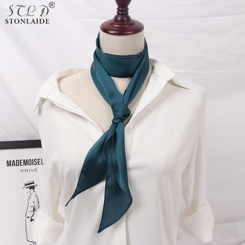 HOT Pure Korean Small Neckerchief For Women Versatile Bag Ribbon belt Hair Band Fashion Imitation Silk Ladies Scarves 13CMX138CM