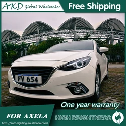 Headlights For Mazda 3 Axela 2014-2016 DRL Daytime Running Lights Head Lamp LED Bi Xenon Bulb Fog Lights Car Accessories